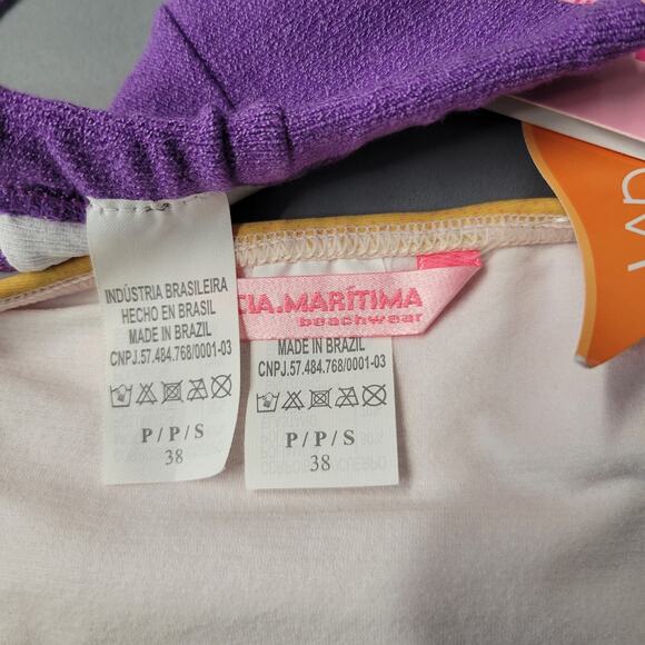 Cia Maritima Bikini Swimsuit Womens Small 38 Top Bottom Brazilian Beach Swimwear - Picture 2 of 16